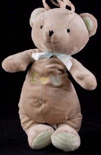 Carters Just One Year JOY Teddy Bear I Love You Musical Pull Crib Toy Plush